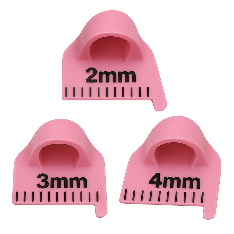 HarMomentum Edge Stitch Lock and Sewing Gauge-Sewing Gauge-Edge Sewing Lockranding Tool-Needle Gauge Quilting Ruler for Straight & Curved Seams for Beginners,Professional Sewers - 2/3/4 Mm, 3 Pcs,Plastic (Pink) - Image 1